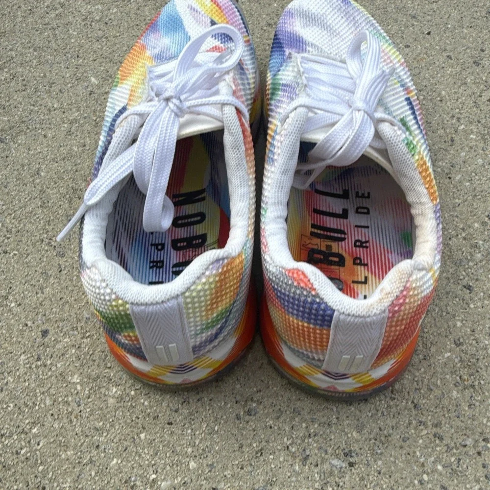 Nobull Pride Rainbow Women's Size 7.5 White Pink Running Training Shoes Sneakers